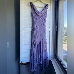 Alex Evenings Floral Y2K Purple  High/low Chiffon/Silk  Dress